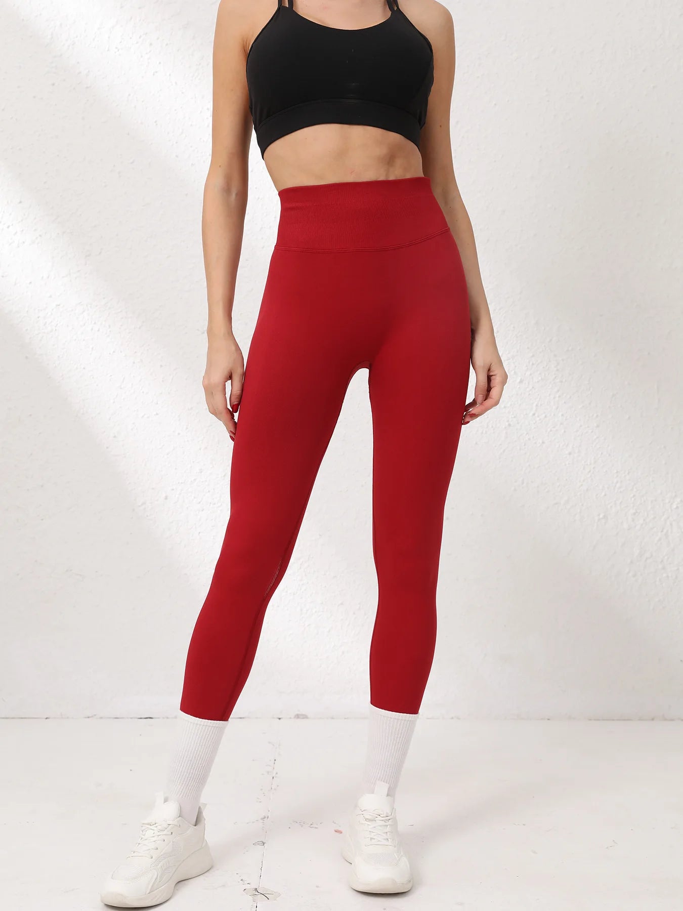 High Waisted Butt Liftting Leggings Fashion Yoga Leggings Seamless Tummy Control Proof Workout Tights Gym Fitness Training Pants