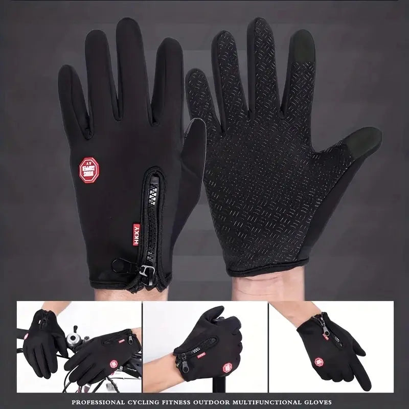 Winter Warm Cycling Gloves Bicycle Warm Touchscreen Full Finger Glove Waterproof Outdoor Bike Skiing Fishing Motorcycle Riding